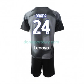 Koszulka Inter Mediolan Andre Onana 24 Bramkarska Dziecięcy Domowe Koszulki Piłkarskie 2022-2023 Krótki Rękaw